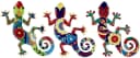 Geschenkestadl 3er Set Bunte Gecko Metallfigur Wanddekoration Bild 2