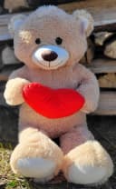 Geschenkestadl XXL Teddybär mit Herz 100 cm Kuscheltier Bild 1