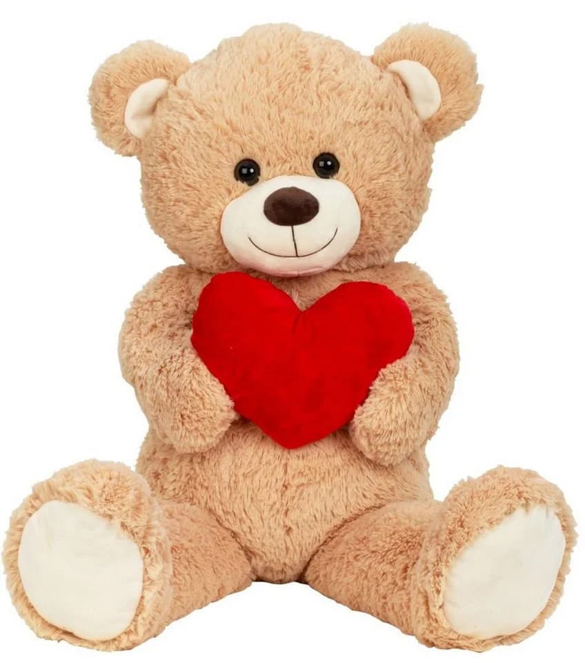 Geschenkestadl XXL Teddybär mit Herz 100 cm Kuscheltier - Bild 2