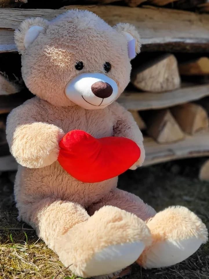 Geschenkestadl XXL Teddybär mit Herz 100 cm Kuscheltier - Bild 4