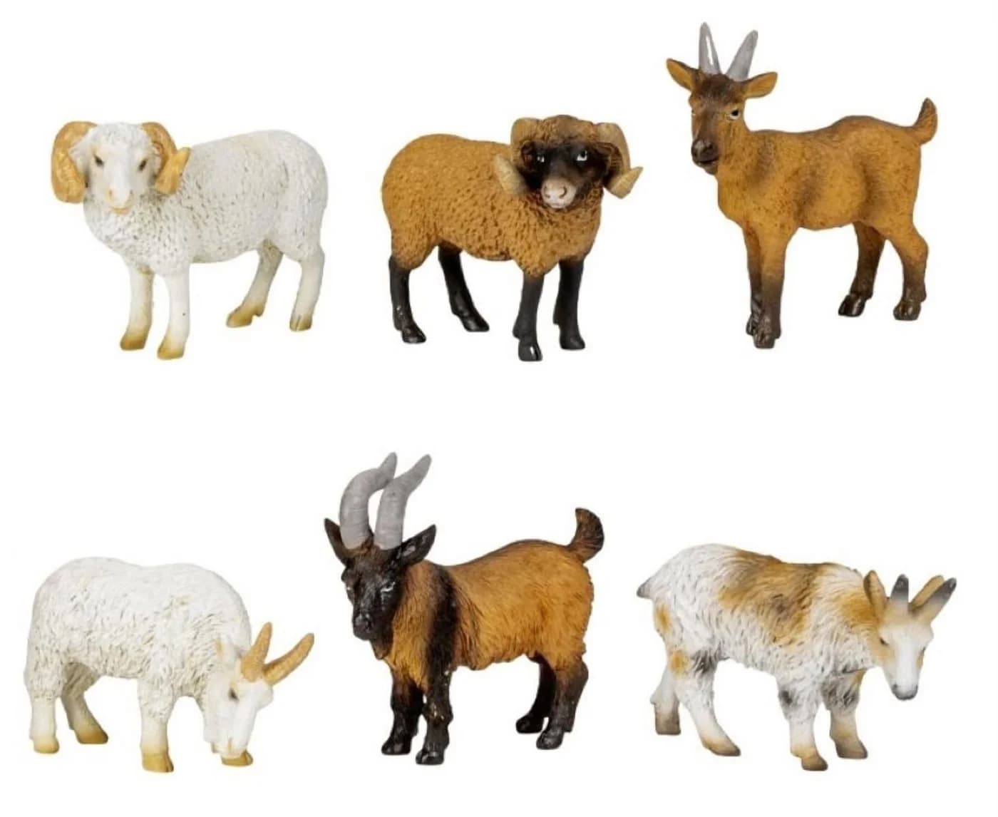 Geschenkestadl 6er Set Ziegenfiguren Mini Deko Bauernhof Landhaus - Bild 2