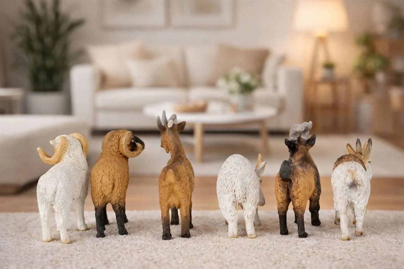 Geschenkestadl 6er Set Ziegenfiguren Mini Deko Bauernhof Landhaus - Bild 5