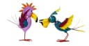 Geschenkestadl Bunte Metall-Vögel 2er Set Dekofigur Modern Bild 2