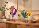 Geschenkestadl Bunte Metall-Vögel 2er Set Dekofigur Modern Bild 4