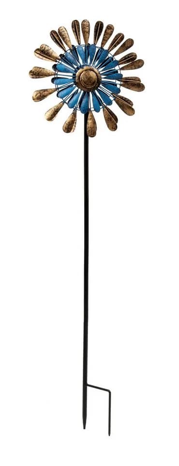 Geschenkestadl Deko-Windrad Metall Blau Gold Gartenstecker - Bild 2