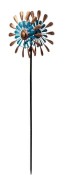 Geschenkestadl Deko-Windrad Metall Blau Gold Gartenstecker Bild 5