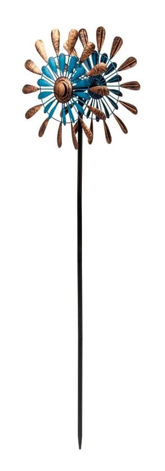 Geschenkestadl Deko-Windrad Metall Blau Gold Gartenstecker - Bild 5