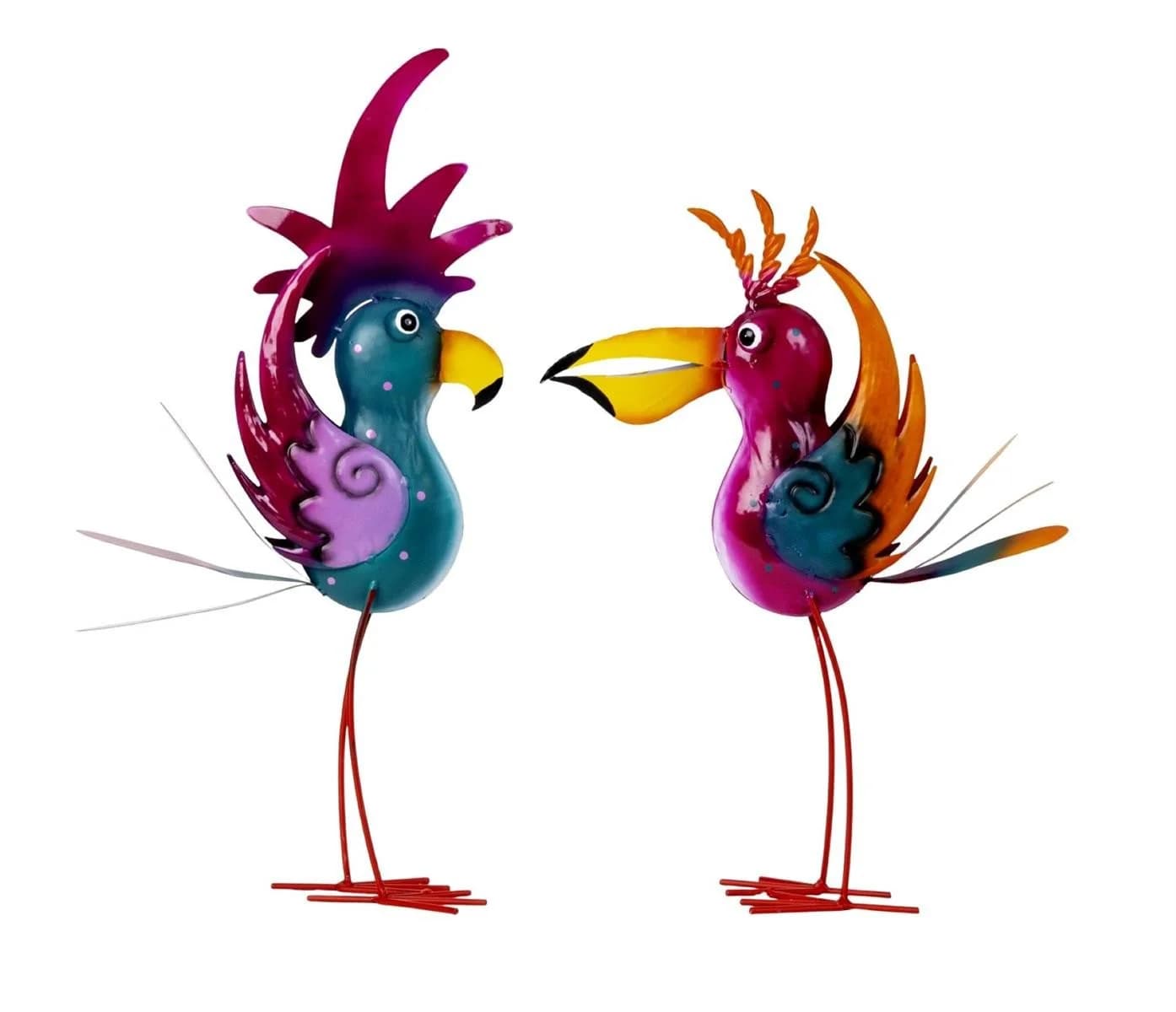 Geschenkestadl Deko-Vögel 2er Set Bunt Metall - Bild 2