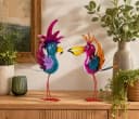 Geschenkestadl Deko-Vögel 2er Set Bunt Metall Bild 4