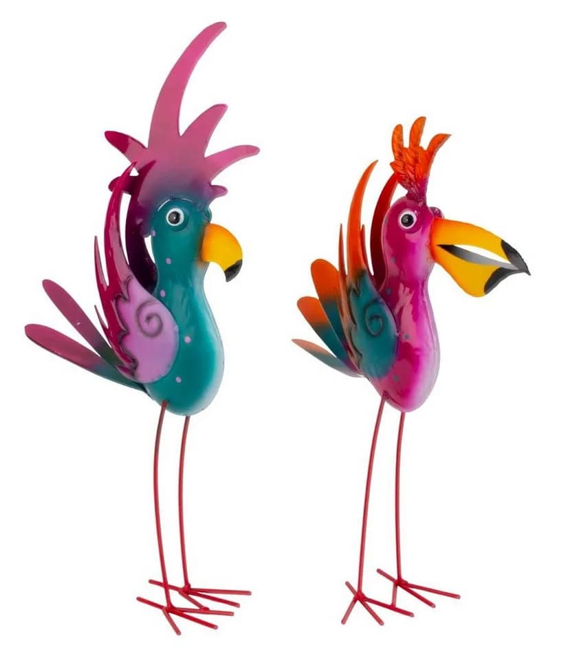 Geschenkestadl Deko-Vögel 2er Set Bunt Metall - Bild 5