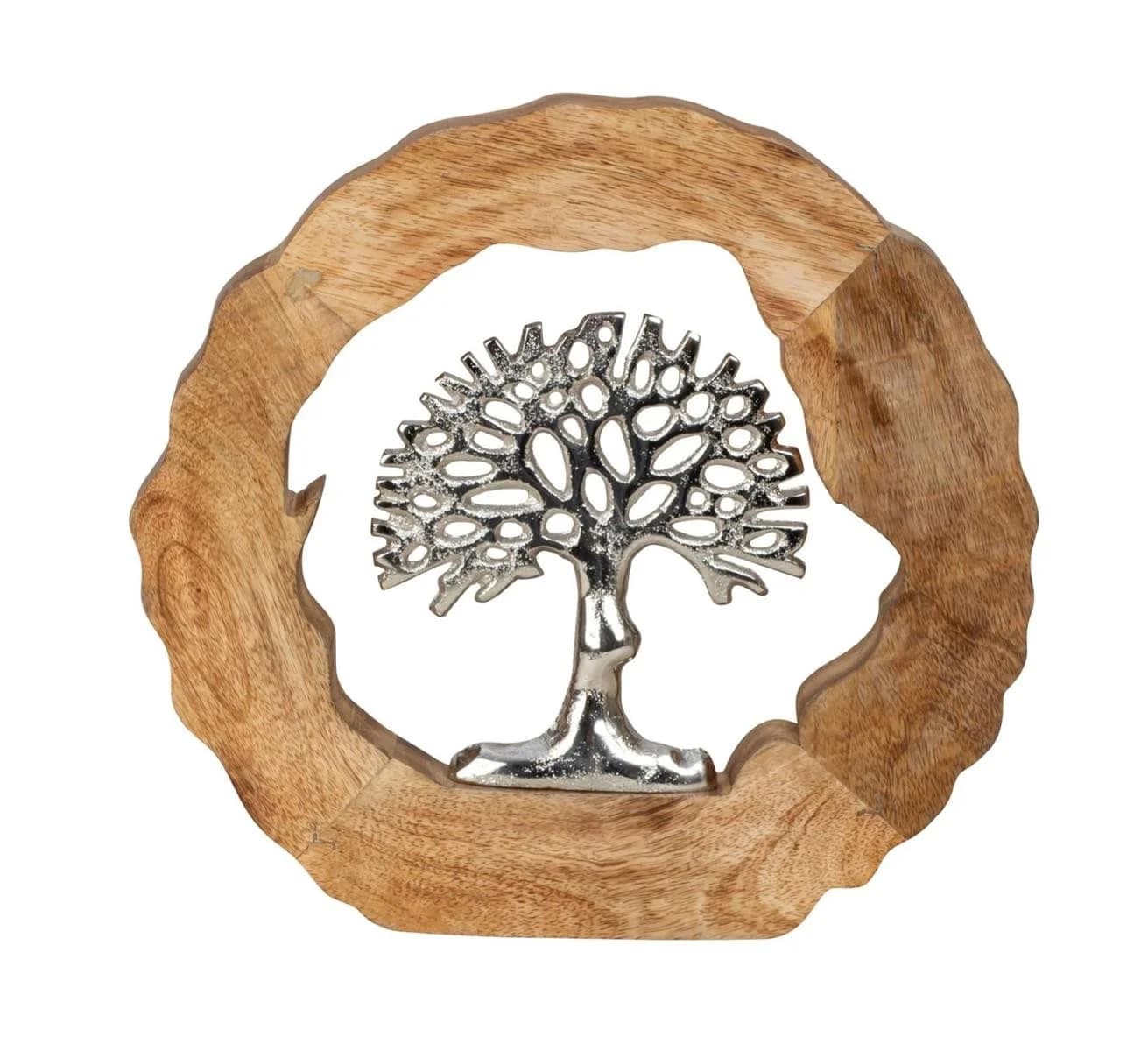Geschenkestadl Dekobaum Lebensbaum Aluminium Holzring 26 cm - Bild 2