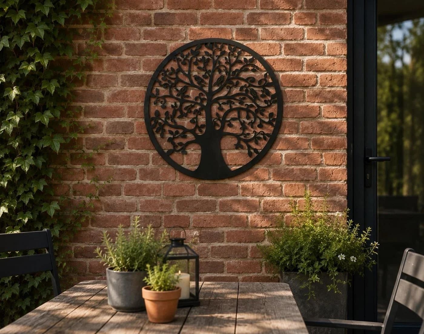 Geschenkestadl Wanddeko Baum des Lebens Metall Schwarz 30 cm - Bild 3
