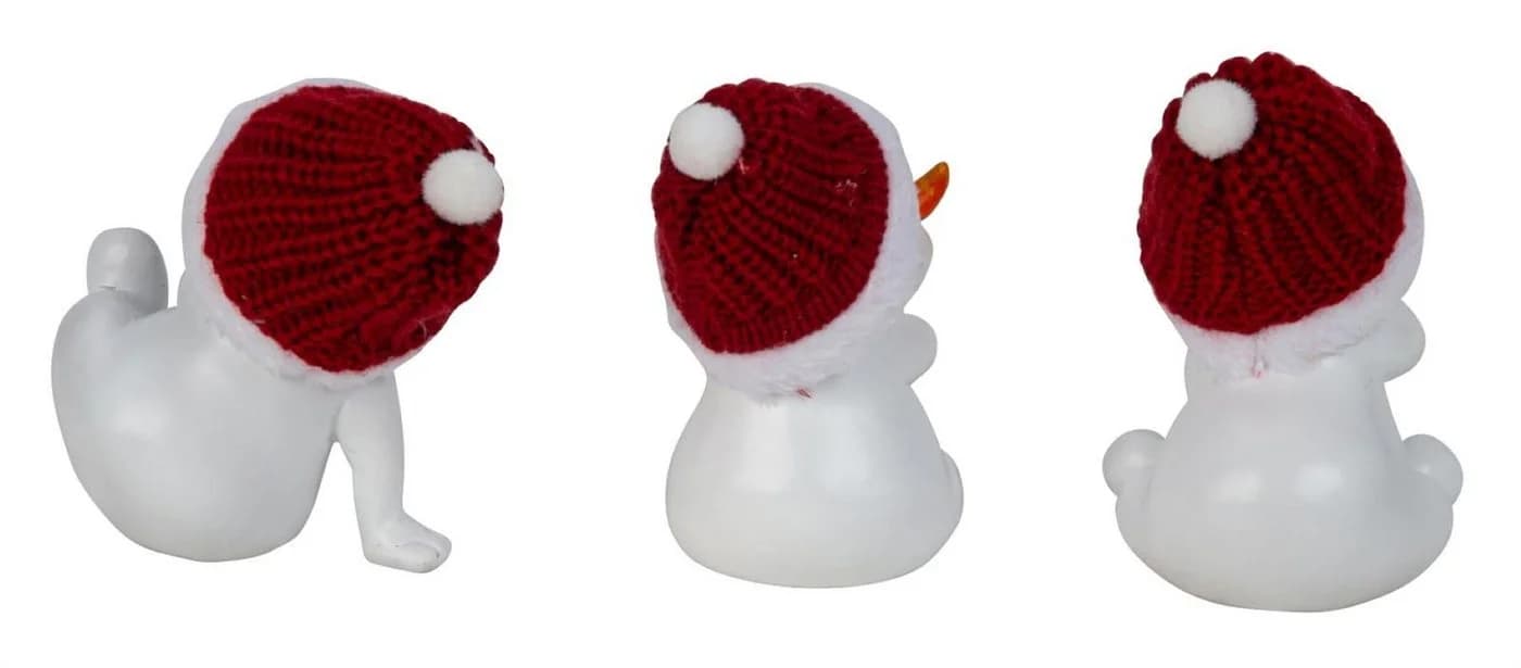 Geschenkestadl Schneemann 3er Set sitzend Polystein - Bild 4