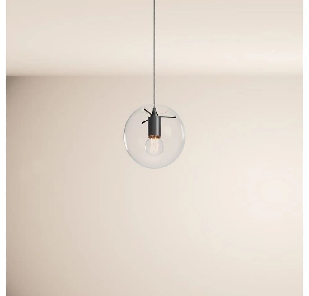s.luce Pendelleuchte Orb Glaskugel 5m Abhängung Schwarz/Klar - Bild 2