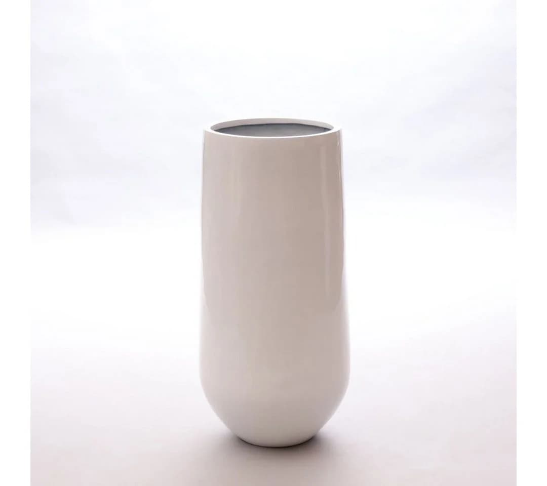 Elegant Einrichten Pflanzkübel Fiberglas Hochglanz Weiß - Bild 2