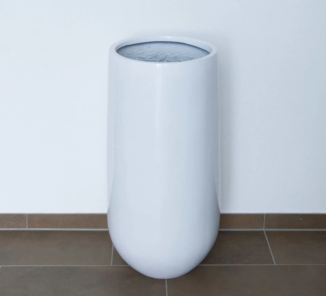 Elegant Einrichten Pflanzkübel Fiberglas Hochglanz Weiß - Bild 3