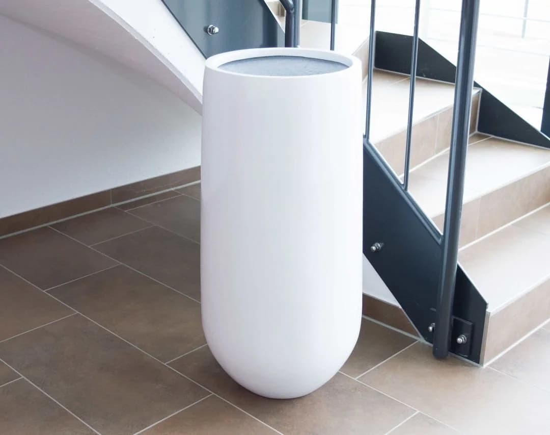 Elegant Einrichten Pflanzkübel Fiberglas Hochglanz Weiß - Bild 4