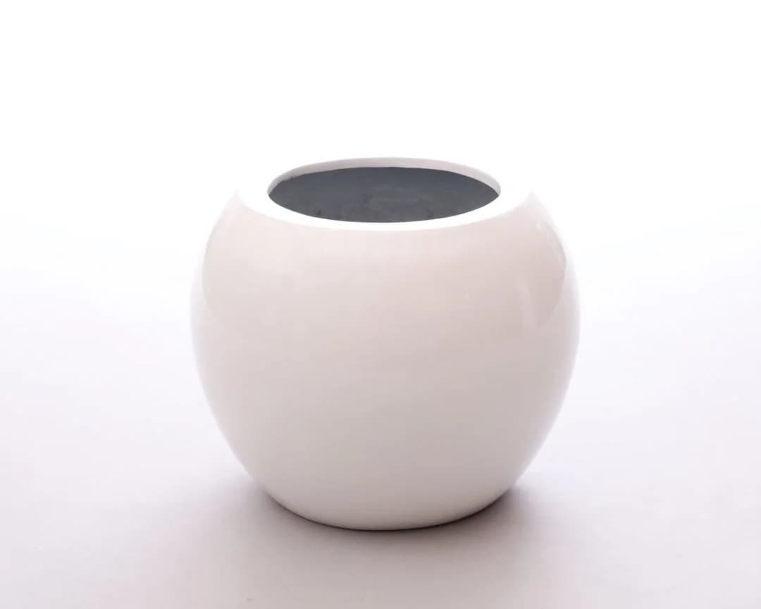 Elegant Einrichten Pflanzkübel Ball Fiberglas Hochglanz-Weiß - Bild 2