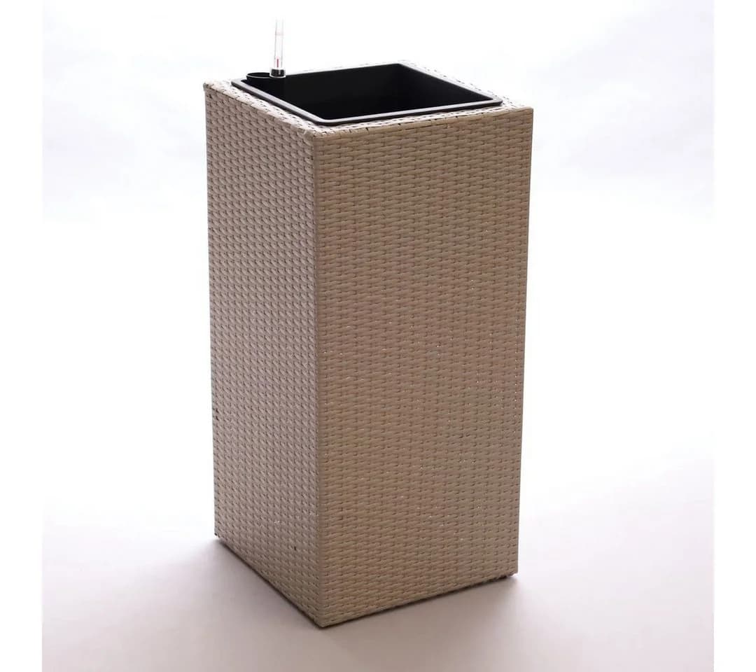 Elegant Einrichten Pflanzkübel Säule grau meliert Polyrattan