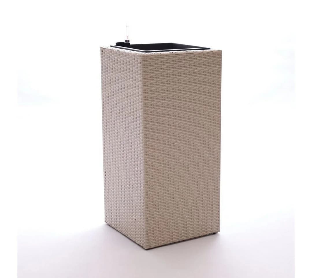 Elegant Einrichten Pflanzkübel Säule grau meliert Polyrattan - Bild 2