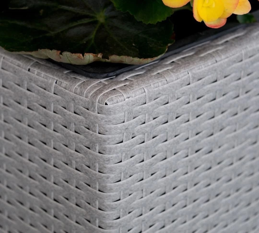 Elegant Einrichten Pflanzkübel Säule grau meliert Polyrattan - Bild 4