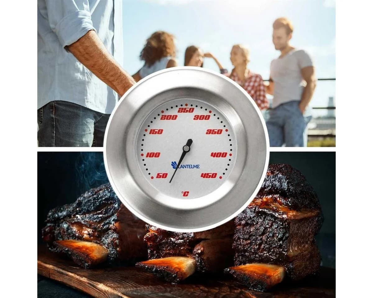Lantelme Grillthermometer Edelstahl 450°C mit Befestigung