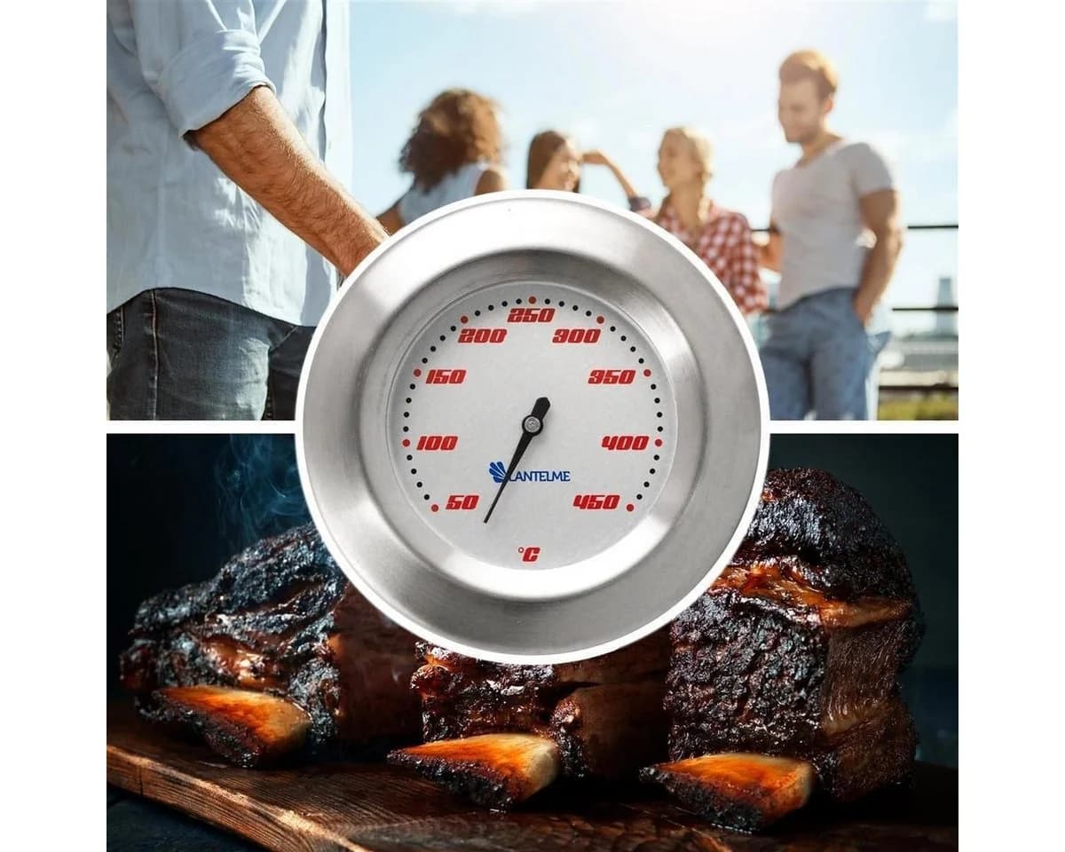 Lantelme Grillthermometer Edelstahl 450°C Spritzwassergeschützt