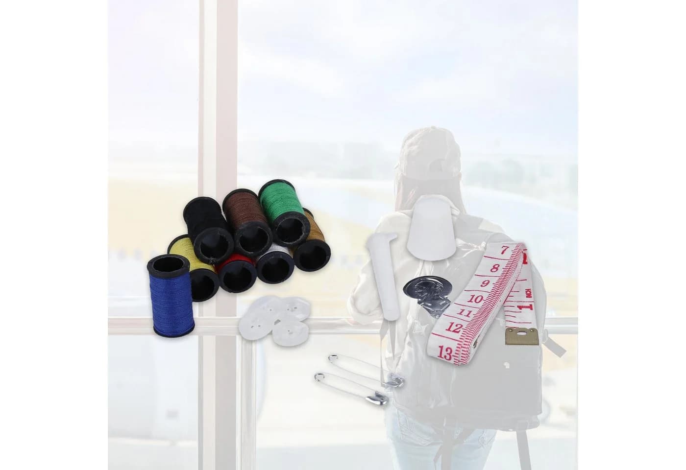 Lantelme Reise Nähset Set Schwarz Kompakt mit Maniküre - Bild 5