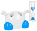 Lantelme Zahnbürstenhalter Kinder Weiß-Blau mit Sanduhr 3 Min Bild 2