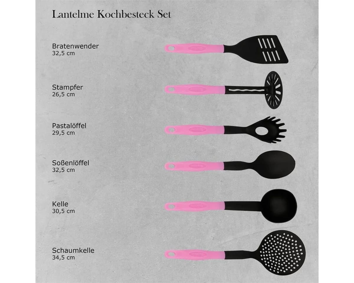 Lantelme Kochbesteck-Set 6-tlg. Rosa Kunststoff - Bild 3