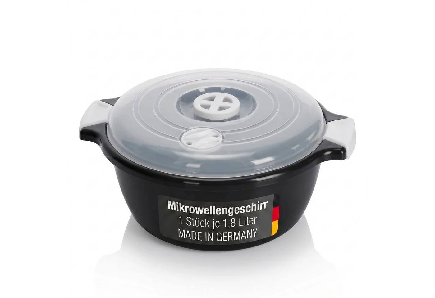 Lantelme Mikrowellenschüssel 1,8 Liter Schwarz Stapelbar - Bild 2