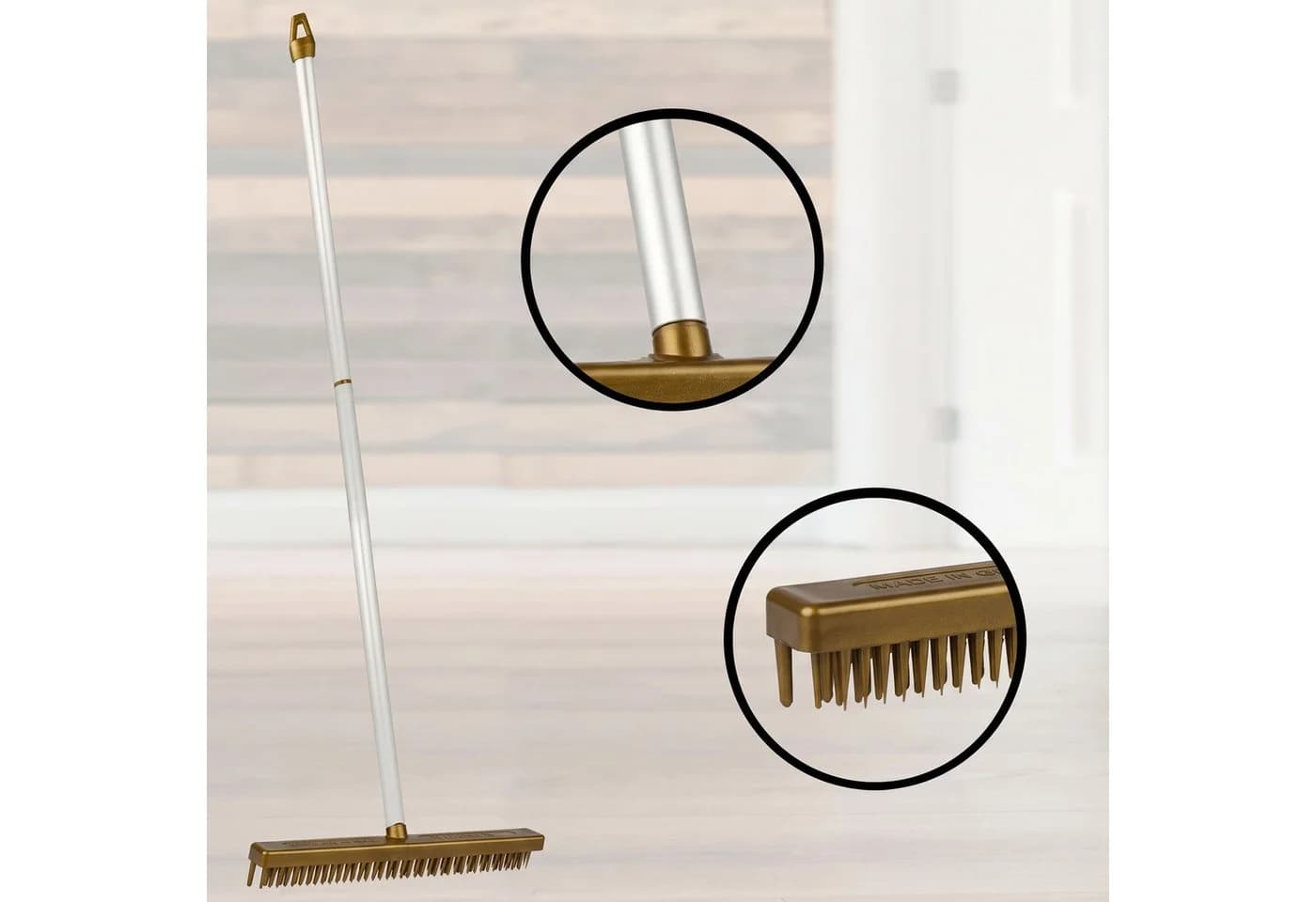 Lantelme Fransenkamm Gold mit Alu Stiel