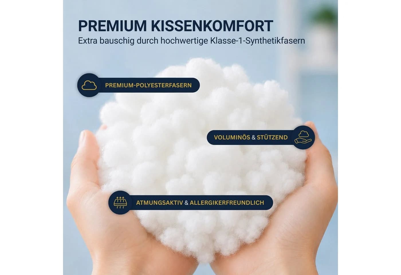 Bestlivings Premium Innenkissen 4er-Pack Weiß Polyester Füllung - Bild 3