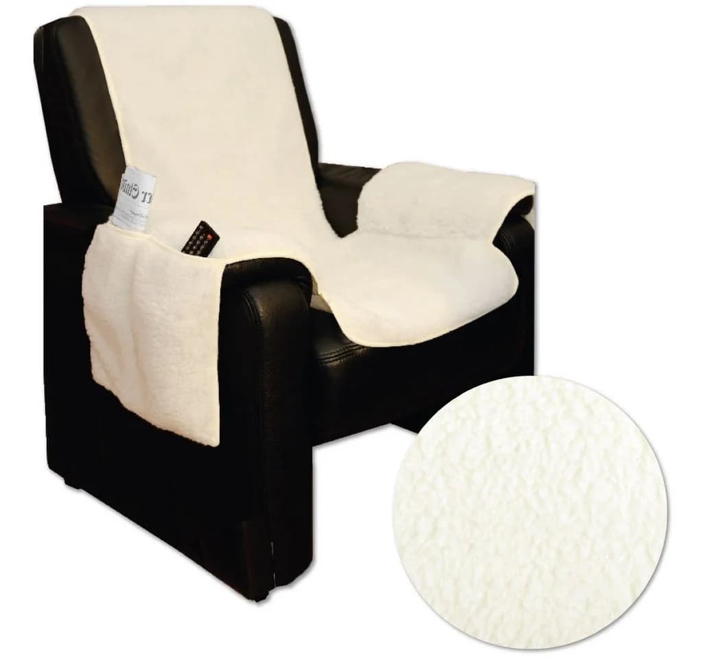 Arsvita Sesselschoner Beige Lammflor-Optik mit Taschen - Bild 5