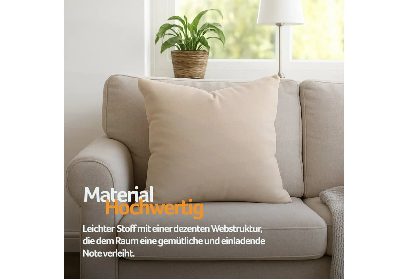Bestlivings Kissenbezug „Ellen“ Beige 100% Polyester mit Reißverschluss