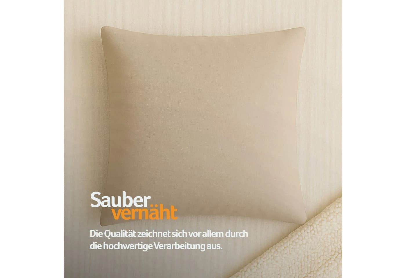 Bestlivings Kissenbezug „Ellen“ Beige 100% Polyester mit Reißverschluss - Bild 4