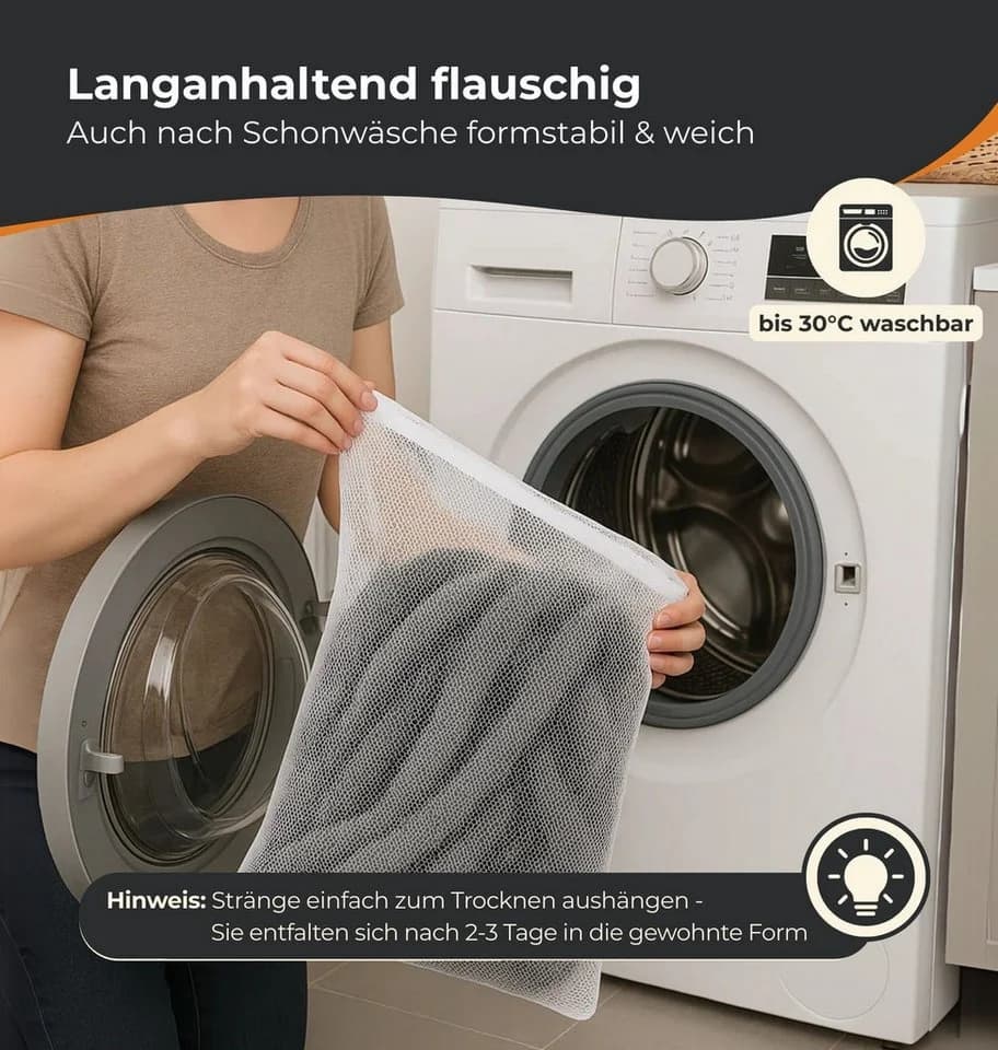 Arsvita Türvorhang Grau Flauschvorhang Insektenschutz mit Ösen - Bild 5
