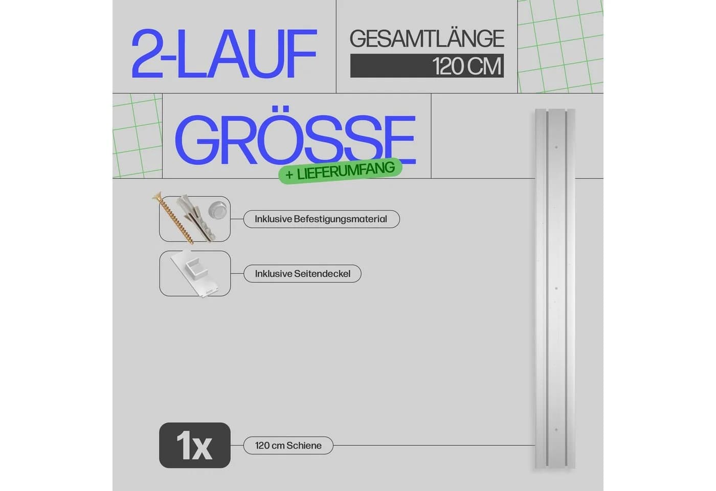 Bestlivings Gardinenschiene Innenlauf Komplettset Weiß