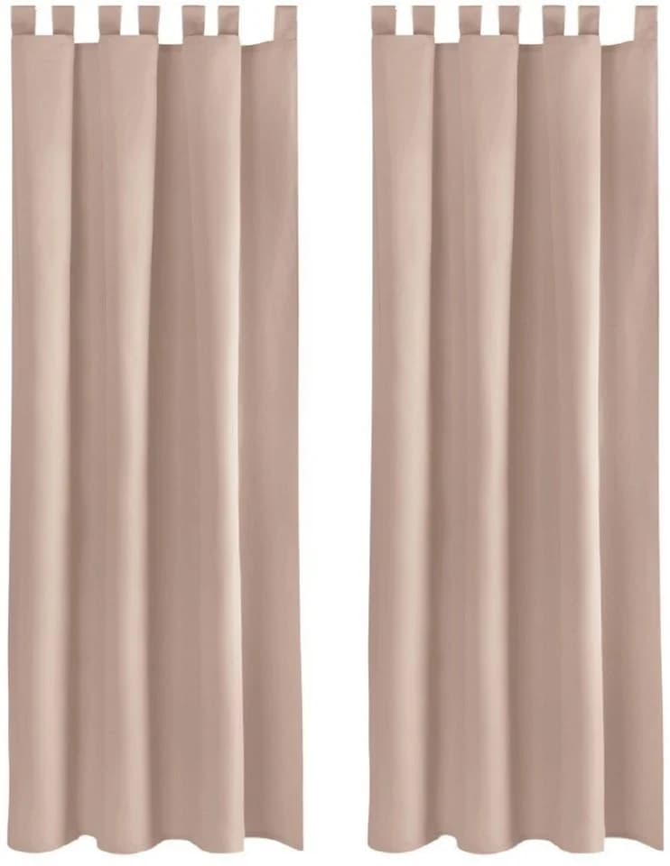 Bestlivings Vorhang 2er Set blickdicht mit Schlaufen Grau Beige - Bild 2