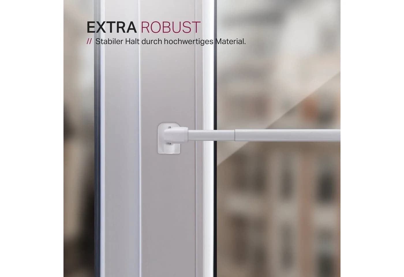 Bestlivings Vitragestange 2er-Pack Weiß Ausziehbar Edelstahl - Bild 3