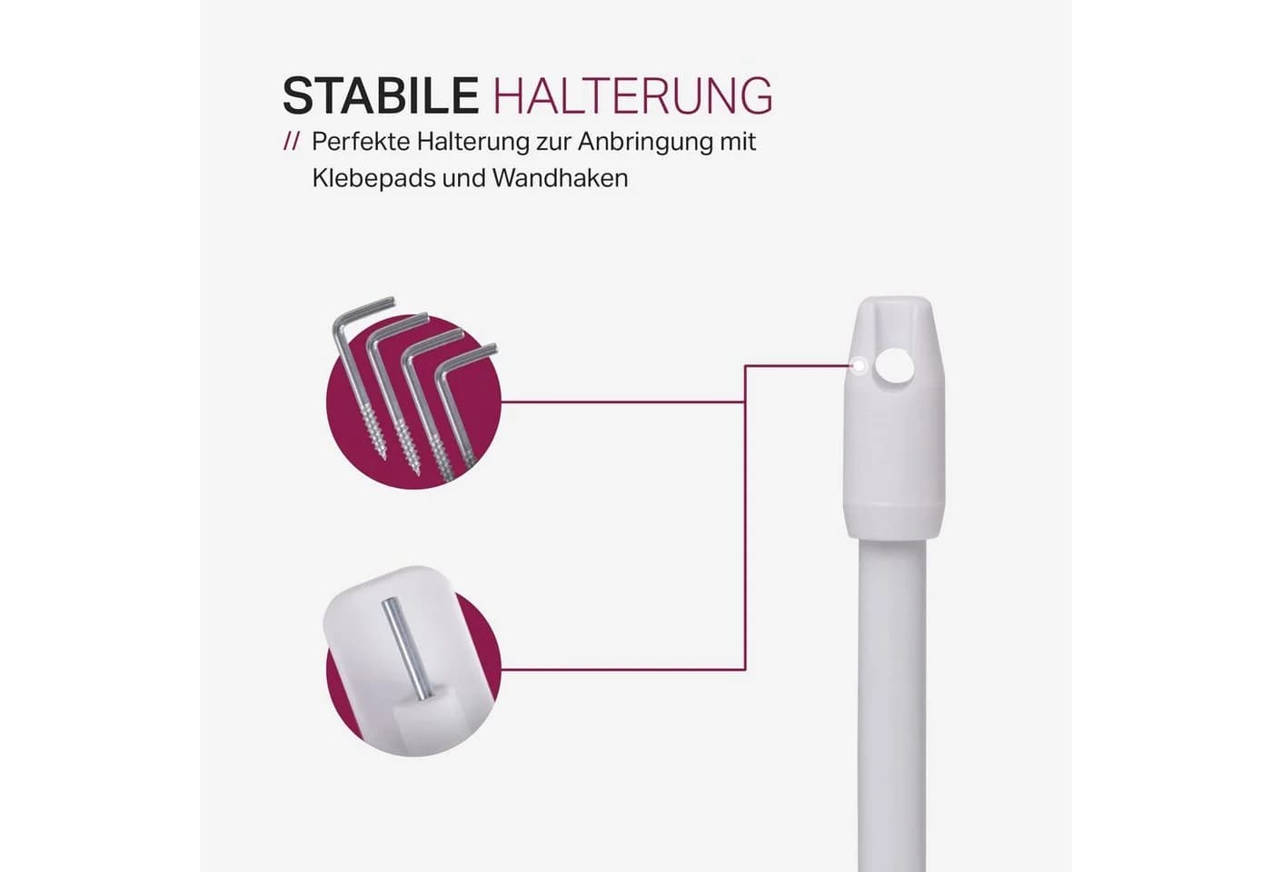 Bestlivings Vitragestange 2er-Pack Weiß Ausziehbar Edelstahl - Bild 4