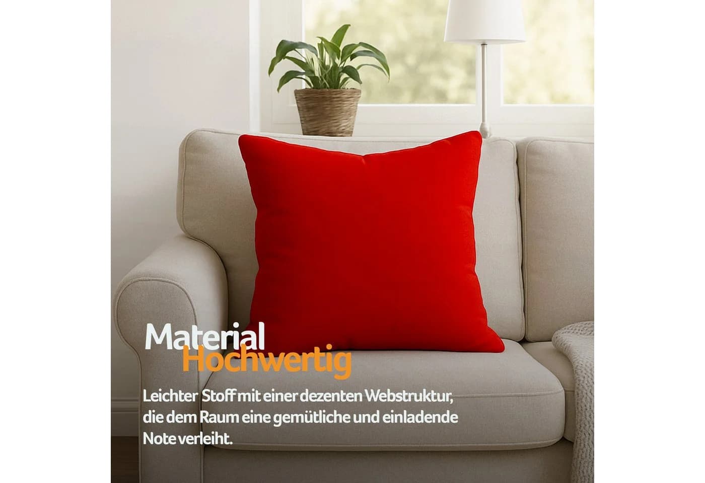 Bestlivings Kissenbezug „Ellen“ Rot 100% Polyester mit Reißverschluss