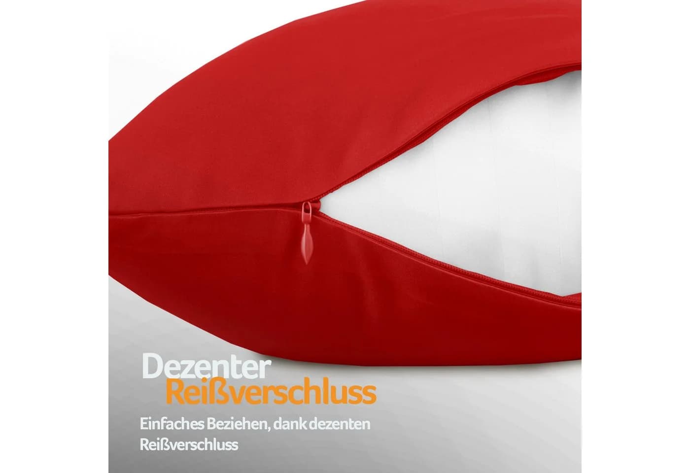 Bestlivings Kissenbezug „Ellen“ Rot 100% Polyester mit Reißverschluss - Bild 5