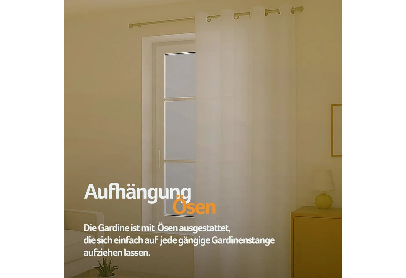 Bestlivings Vorhang Ellen mit Ösen Blickdicht Einfarbig Waschbar bei 30°C - Bild 3