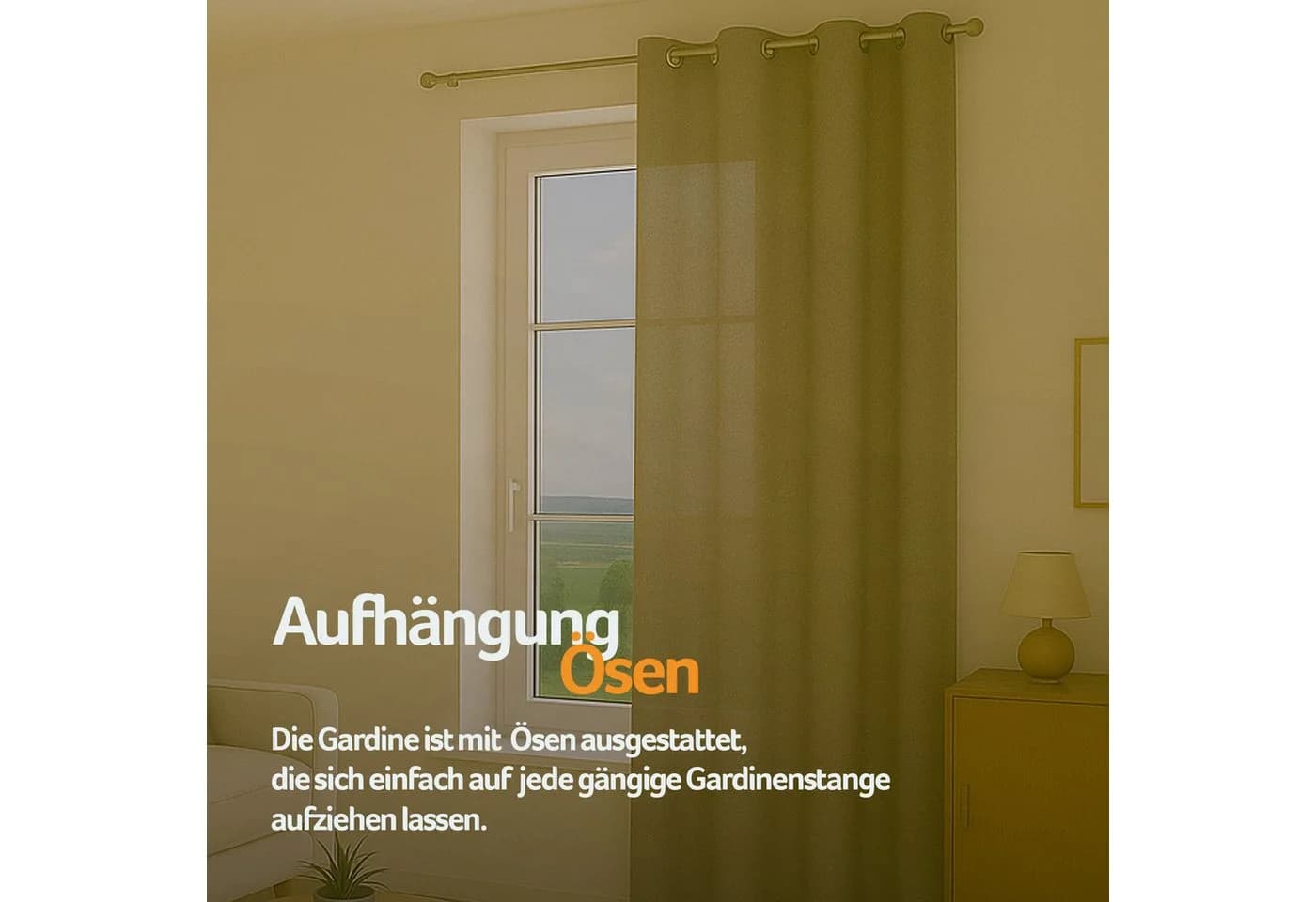 Bestlivings Vorhang Ellen mit Ösen Blickdicht Einfarbig - Bild 3