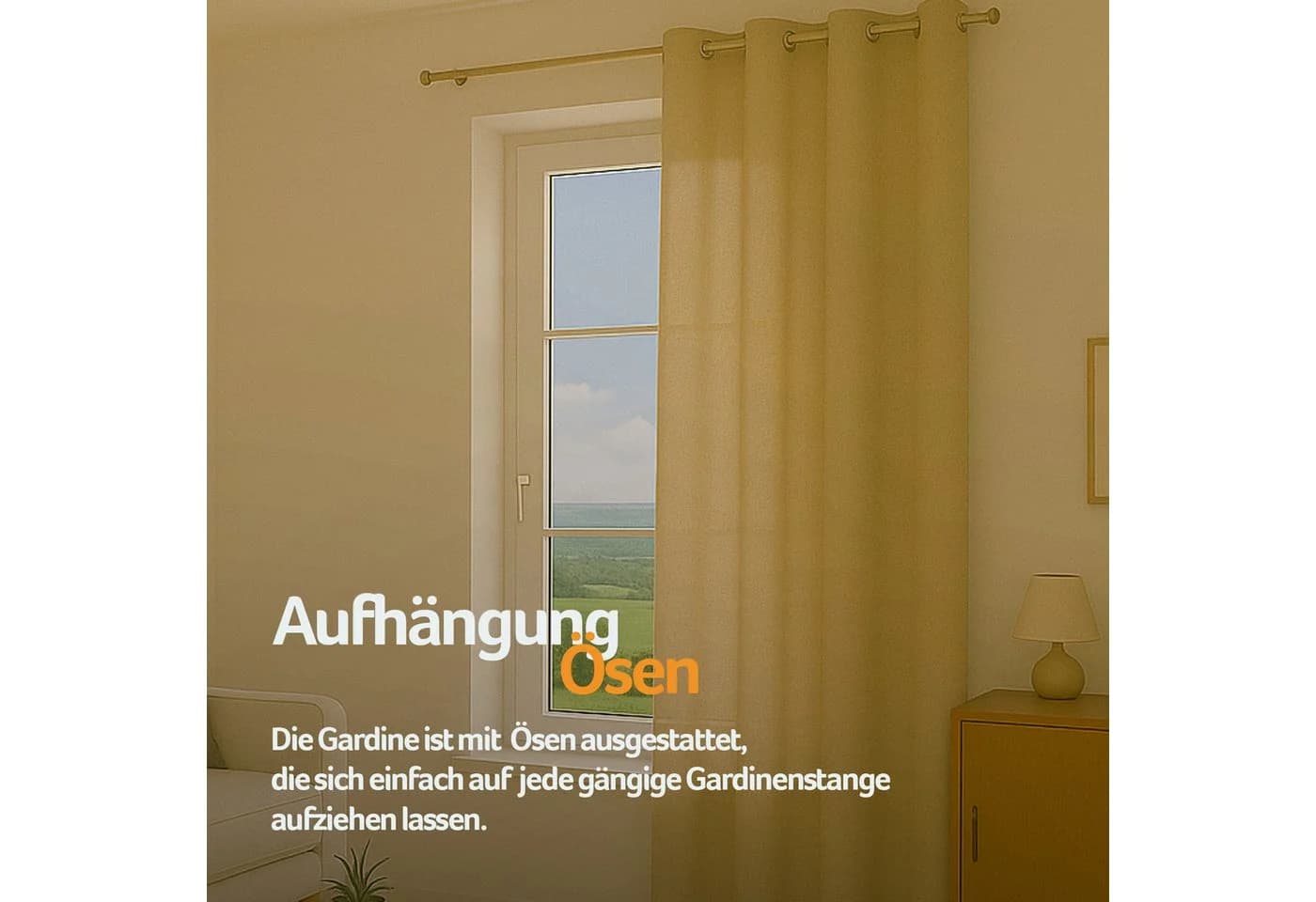 Bestlivings Vorhang Ellen mit Ösen, Blickdicht, Einfarbig, Waschbar bei 30°C, Bügelleicht, Strapazierfähig, Formstabil - Bild 3