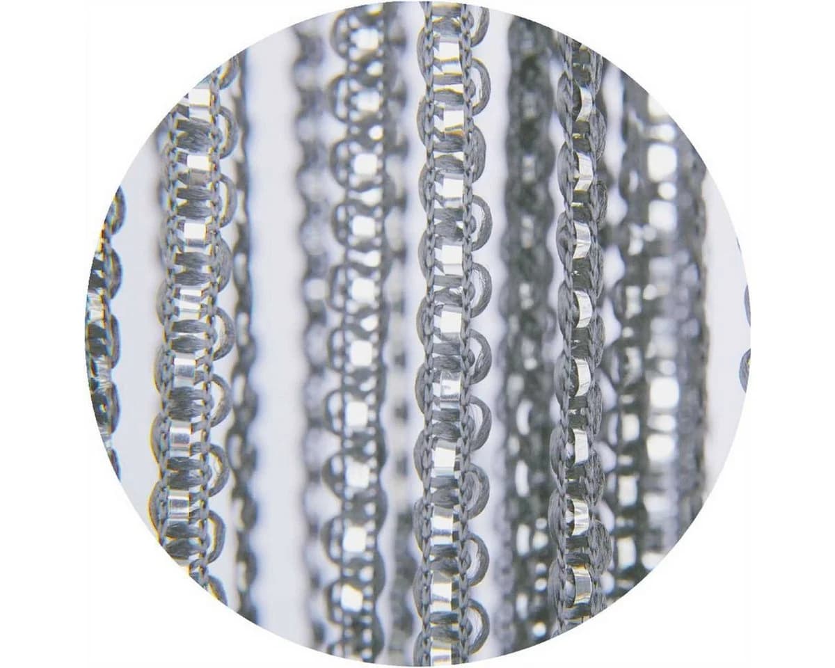 Bestlivings Fadenvorhang Grau Silber Metall-Optik Stangendurchzug - Bild 5