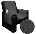 Bestlivings Sesselschoner mit Armlehnschoner Anthrazit Lammflor-Optik Bild 2