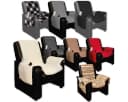 Bestlivings Sesselschoner mit Armlehnschoner Anthrazit Lammflor-Optik Bild 3