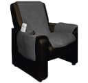 Bestlivings Sesselschoner mit Armlehnschoner Anthrazit Lammflor-Optik Bild 4